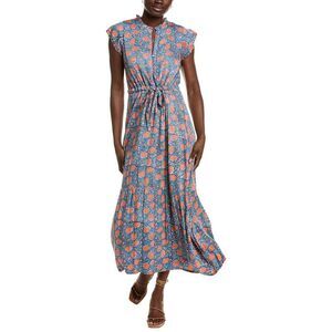 Emerson Fry Womens  Frances 3 Frill Dress, Blue